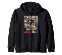 Raccoon Two Moms Life Selfie Fête des Mères Queer Mom Pride Sweat à Capuche