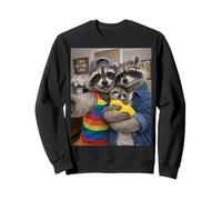 Raccoon Two Moms Life Selfie Fête des Mères Queer Mom Pride Sweatshirt