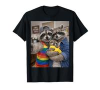 Raccoon Two Moms Life Selfie Fête des Mères Queer Mom Pride T-Shirt