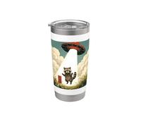 Raccoon UFO Abduction Meme Extraterrestre Humour Extraterrestre Alien Gobelet isotherme en acier inoxydable double paroi