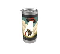 Raccoon UFO Abduction Meme Extraterrestre Humour Extraterrestre Alien Gobelet isotherme en acier inoxydable double paroi