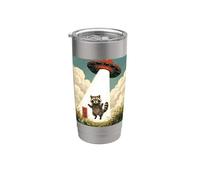Raccoon UFO Abduction Meme Extraterrestre Humour Extraterrestre Alien Gobelet isotherme en acier inoxydable double paroi