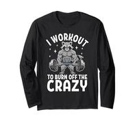 Raccoon Workout to Burn Off The Crazy Gym Humor Manche Longue