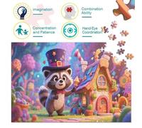 Raccoon1000 Piece Jigsaw Puzzle for Adults Family Game Maison magiqueFun and Challenging for Home Decoration Great Cadeau Idea38x26cm/1000pcs