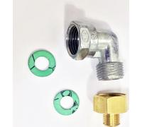 Raccord 1/2 "R x 1/4 "lks Adaptateur gaz laiton + équerre de raccordement 90° 1/2" droite