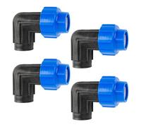 Raccord 90 degrés 25mm x 3/4 Femelle : pièce pour raccordement à l'extrémité du tuyau, 25 mm x 3/4 PoucePouce, technologie de raccordement Quick&Easy, joint fileté auto-étanchéifiant（4 pièces）