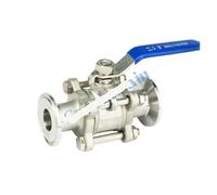 Raccord à bille sanitaire DN20 for tuyau de 25 mm de diamètre extérieur, 3 pièces, en acier inoxydable 304, avec bride triple de 1,5 po