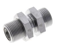 Raccord à cloison en acier galvanisé UN 1-3/16''-12 mâle ORFS 400 Bar - Hydraulique