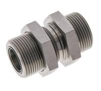 Raccord à cloison en acier galvanisé UN 1-7/16''-12 mâle ORFS 400 Bar - Hydraulique