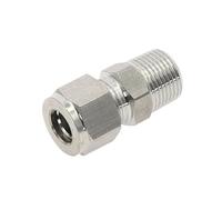 Raccord à compression à double virole en acier inoxydable SS 304 for tubes de 6, 8, 10 et 12 mm vers raccords mâles NPT de 1/8", 1/4", 3/8", 1/2"(12.7mm OD Tube,3/8")
