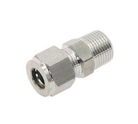 Raccord à compression à double virole en acier inoxydable SS304 for tube de 6 mm, 8 mm, 10 mm, 12 mm vers raccords mâles NPT 1/8", 1/4", 3/8", 1/2"(10mm OD Tube,1/2")