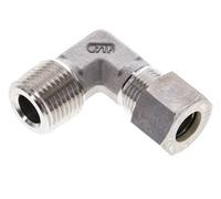 Raccord à compression coudé à 90 degrés en acier inoxydable 1/2'' NPT mâle x 12L 315 Bar DIN 2353