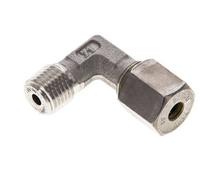Raccord à compression coudé à 90 degrés en acier inoxydable 1/4'' NPT mâle x 6S 630 Bar DIN 2353
