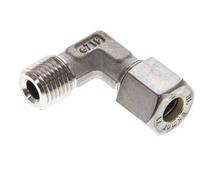 Raccord à compression coudé à 90 degrés en acier inoxydable 1/4'' NPT mâle x 8L 315 Bar DIN 2353