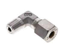 Raccord à compression coudé à 90 degrés en acier inoxydable 1/4'' NPT mâle x 8S 630 Bar DIN 2353