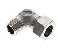 Raccord à compression coudé à 90 degrés en acier inoxydable 3/4'' NPT mâle x 22L 160 Bar DIN 2353