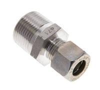 Raccord à compression droit 3/4'' NPT mâle x 12L en acier inoxydable 315 Bar DIN 2353
