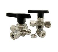 Raccord à Compression en acier inoxydable 304 316L, Port LT 1/8 "1/4" 3/8 "1/2" 3 6 8 10 12 Mm, installation de panneau de robinet à tournant sphérique en t Horizontal(3l8 Inch 9.52mm,SUS304_L PORT)