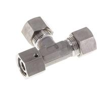 Raccord à compression en T à angle droit en acier inoxydable 12L avec pivot 315 bar FKM Réglable ISO 8434-1