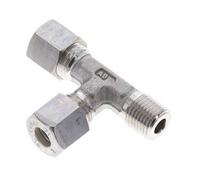 Raccord à compression en Te à angle droit en acier inoxydable 8L & R1/4'' avec filetage mâle 315 bar ISO 8434-1