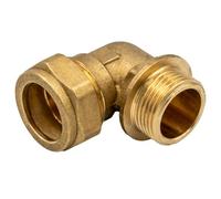 Raccord de serrage pour tube en cuivre coudé à 90° AG 22 x 3/4" - Raccord à bague de serrage en laiton certifié DVGW - Raccord de tuyau pour chauffage, eau, solaire, air comprimé
