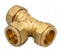 Raccord À Compression Pour Tube Cuivre Té 28 mm - Raccord En Laiton Certifié DVGW - Pour Chauffage, Eau, Installations Solaires Et Air Comprimé