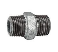 Raccord à double filetage 280, AG/AG, R 1 1/2 - Température de fonctionnement : de -20 °C à 300 °C - Revêtement noir galvanisé à chaud - DIN EN 10242