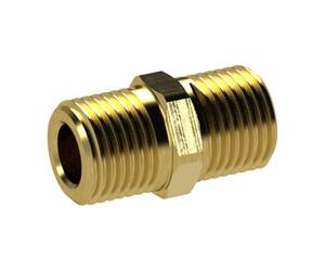 Raccord à double filetage, R 1 1/4 a, R 2 a, SW 62, laiton, pression de travail max. 25 bars, tampon de fonctionnement. Charge maximale : 150°C