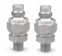 Raccord à rotule réglable universel en acier inoxydable, 2 pièces | connecteur de buse industrielle pour le refroidissement(1/4 rotating base + 1/8 fan nozzle (65°),Aperture 0.91mm)