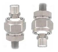 Raccord à rotule réglable universel en acier inoxydable 2 pièces | connecteur de buse industrielle pour le refroidissement(1/8 rotating base + 1/8 fan nozzle (65°),Aperture 4.0mm)