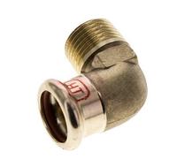 Raccord à sertir coude 90deg - 18mm Femelle & R 1/2'' Mâle - Alliage de cuivre