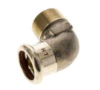 Raccord à sertir coude 90deg - 22mm Femelle & R 3/4'' Mâle - Alliage de cuivre