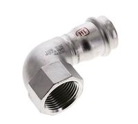 Raccord à sertir coude 90deg - 28mm femelle & Rp 1'' femelle - Acier inoxydable