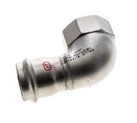 Raccord à sertir coude 90deg - 35mm femelle & Rp 1-1/4'' femelle - Acier inoxydable