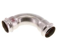 Raccord à sertir coudé 90deg - 42mm Femelle - Acier inoxydable