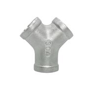 Raccord à trois voies 1/4" 3/8" 1/2" 3/4" 1" 1-1/4" 1-1/2" 2" Connecteur femelle en Y 3 voies Coupleur Séparateur Raccord de tuyau en acier inoxydable(Y shape,2")