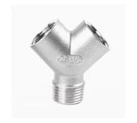 Raccord à trois voies 1/4" 3/8" 1/2" 3/4" 1" 1-1/4" 1-1/2" 2" Connecteur femelle en Y 3 voies Coupleur Séparateur Raccord de tuyau en acier inoxydable 304(Y Male male female,1l4 BSPT)