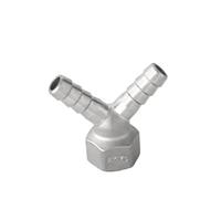 Raccord à trois voies: embout cannelé de 8, 10, 12mm x filetage conique de 1/2po mâle femelle en Y, raccord de tuyau en acier inoxydable à 3 voies(Bspt Male,10MM BARB OD-1/2")