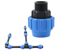 Raccord à vis adaptateur mâle en polypropylène pour systèmes d'eau de tuyaux en polyéthylène adapté aux espaces verts publics et à la production agricole (20 mm x 1/2")