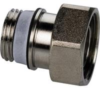 Raccord a vis avec cone euro DN15 1/2" male x 3/4" ecrou cone euro, nickele