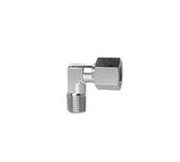 Raccord à vis coudé NPT 1/8 a, diamètre extérieur du tube 8 mm, PN max. 100 bars, SW1 14, SW2 12, acier galvanisé.