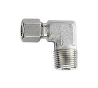 Raccord à vis coudé R 1/8 a - Diamètre extérieur du tube : 8 mm - PN max. 100 bar, acier inoxydable 1.4571