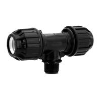 Raccord à vis H2O-Flex® en polypropylène (PP), 25 mm, raccord en T avec filetage extérieur 1" pour tuyau en PE