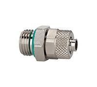 Raccord à visser droit FKM O-Ring, G 1/8 a, pour tuyau 8/6 mm, SW 14, pression de travail max. 18 bar, laiton nickelé