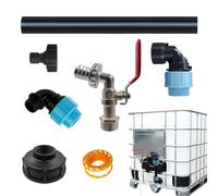 Raccord Adaptateur pour Réservoir | Adaptateurs pour Cuve IBC,Valve Anti-Fuite avec Tube Prolongateur pour Robinet Maison Jardin Atelier Garage Terrasse Entrepôt Extérieur