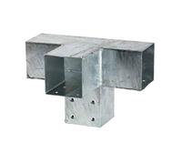 Raccord balançoire en T en acier 4 poteaux bois équarri 9x9 cm