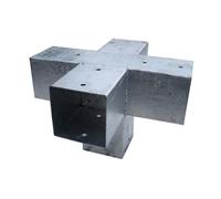 Raccord balançoire en T en acier 5 poteaux bois équarri 9x9 cm
