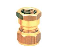 Raccord bicone laiton Fer/Cuivre droit F 20x27-18
