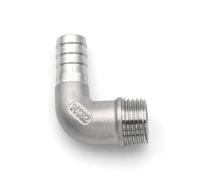Raccord cannelé 90 degrés en acier inoxydable 304 8, 10, 12, 14, 15, 16, 20, 25 mm, BSPT mâle femelle 1/8" 1/4" 1/2" 3/4" 1"(Male elbow,25MM_3/4")