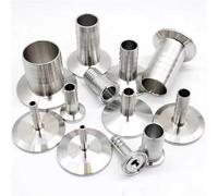 Raccord cannelé de tuyau sanitaire en acier inoxydable 304 de 6 mm à 76 mm OD 50,5 mm-76 mm pour trois colliers de serrage de 3,8 cm 7,6 cm (6 mm x virole 50,5)